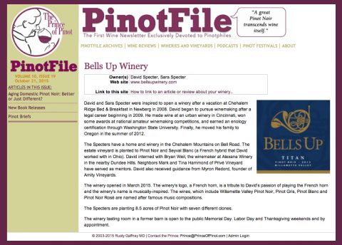 Are you kidding me? We’ve been featured on The PinotFile!