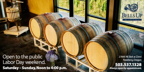 Bells Up Winery Open to Public for Labor Day Weekend, September 3–4.